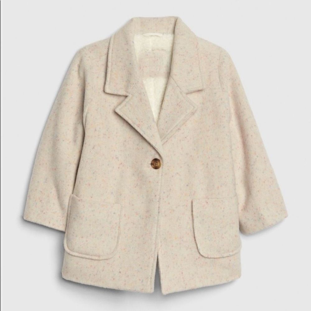 Gap Toddler Speckle Sherpa-Lined Car Coat size 2T